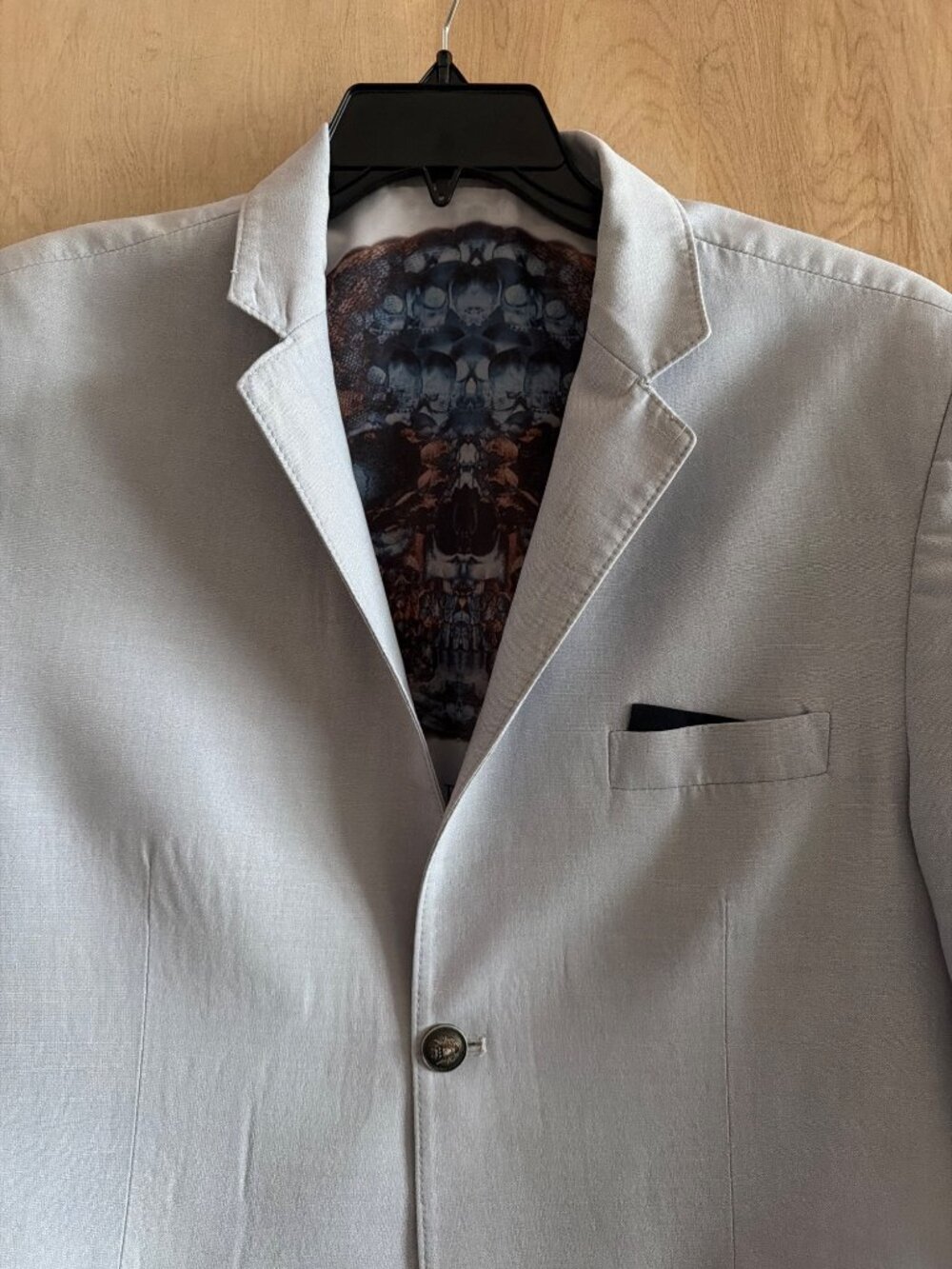 Philipp Plein Homme Men’s Limited Edition Light Blue Skull Lined Blazer Sz L(?) - Picture 13 of 16